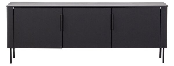 Матово черна маса за телевизор от масивен бор 154x56x44 cm Gunnar – WOOOD