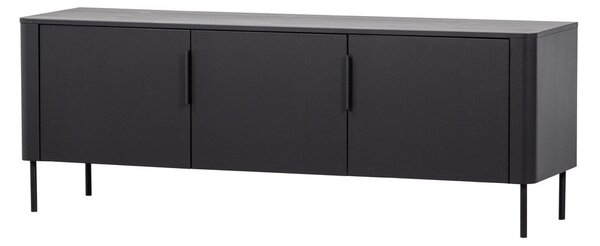 Матово черна маса за телевизор от масивен бор 154x56x44 cm Gunnar – WOOOD