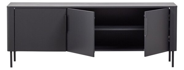 Матово черна маса за телевизор от масивен бор 154x56x44 cm Gunnar – WOOOD