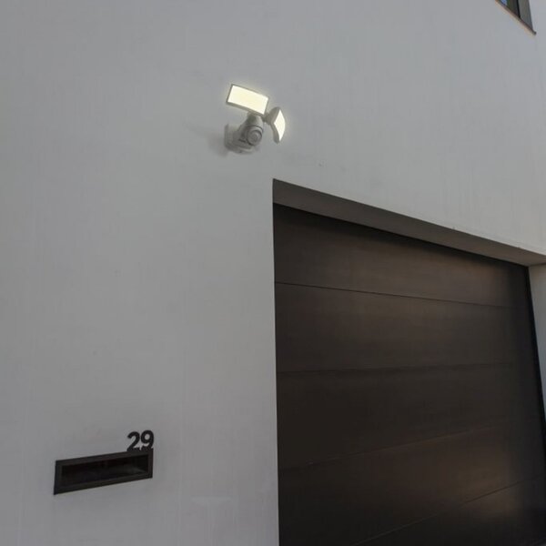 LUTEC LED прожектор с датчик за външна стена ARC, бял, 28 см, 2 лампи, IP54, Бял, Пластмаса, Модерен, Стенна ъглова