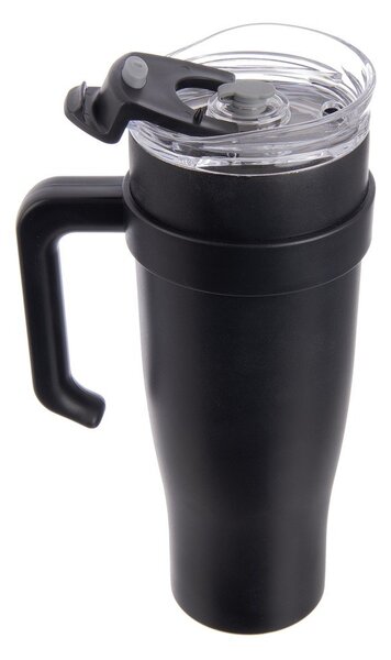 Черна термочаша със сламка 1,2 l Termo – Orion