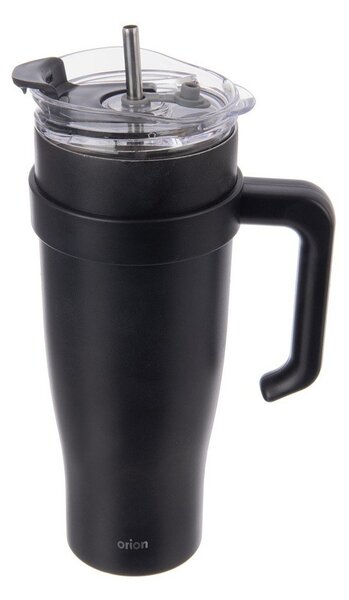 Черна термочаша със сламка 1,2 l Termo – Orion