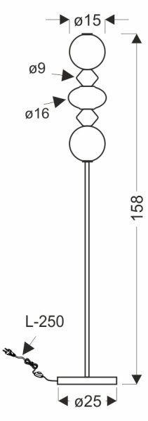 LED подова лампа FLORES LED/15W/230V златна/оранжева/кафява
