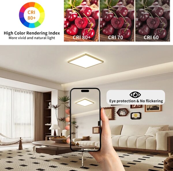 Brilagi - LED осветително тяло за баня ULTRA SLIM LED/18W/230V 30x30 cm златисто IP54