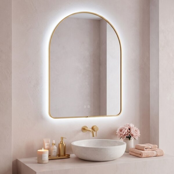 Огледало LED 80x60cm CAMLOT Brush Gold