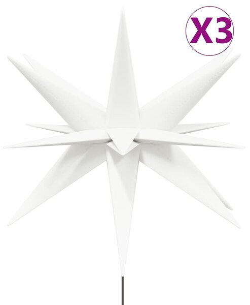 VidaXL Коледни лампи с шипове, 3 бр, LED, сгъваеми,бяла, 35 см