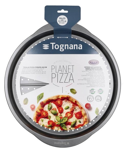 Перфорирана тава за пица TOGNANA GRANCUCINA Utensili Pizza, 38x35x2 см