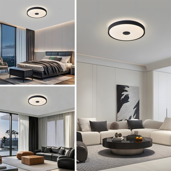 Brilagi - LED димируемо таванно осветително тяло CORVO LED/72W/230V 3000-6000K черно Ø 50 см + дистанционно управление