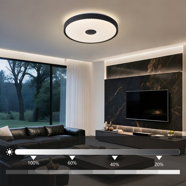 Brilagi - LED димируемо таванно осветително тяло CORVO LED/72W/230V 3000-6000K черно Ø 50 см + дистанционно управление