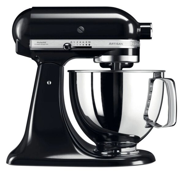 Планетарен миксер KitchenAid Artisan Elegance 5KSM125EOB, 300W, 4.8 л, Direct drive, 10 скорости, Черен