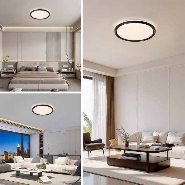 Brilagi - LED димируема таванна лампа RIVO LED/72W/230V 3000-6000K черна, диаметър 50 cm +ДУ
