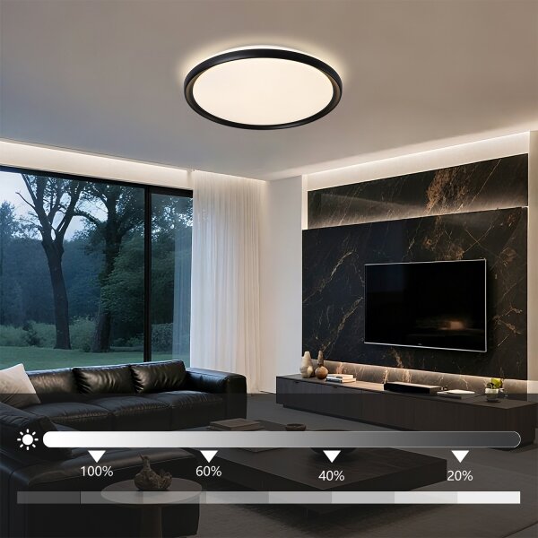 Brilagi - LED димируема таванна лампа RIVO LED/72W/230V 3000-6000K черна, диаметър 50 cm +ДУ