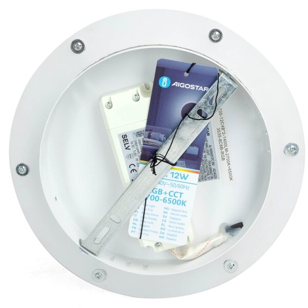 Aigostar - LED RGBW Димируем стена Осветление MESH Smart LED/12W/230V + д.у. бял