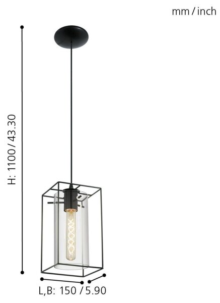 Eglo 49495 - Полилей LONCINO 1xE27/60W/230V