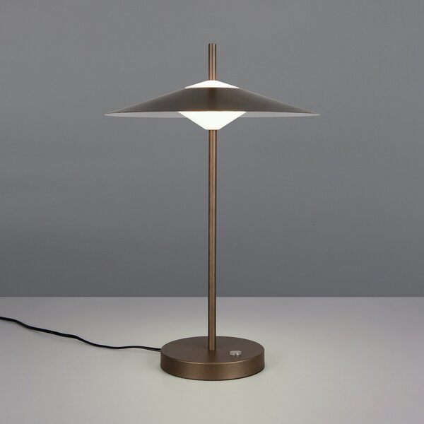 Trio Lighting LED настолна лампа Amalo в платинен цвят, височина 46 см, метал, CCT, Затъмняване, Металик, Дневна/трапезария, Метал, Модерен