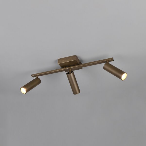 Trio Lighting Таванна лампа „Dara“, дължина 46 см, метал в платинен цвят, с 3 крила., Металик, Дневна/трапезария, Метал, Модерен