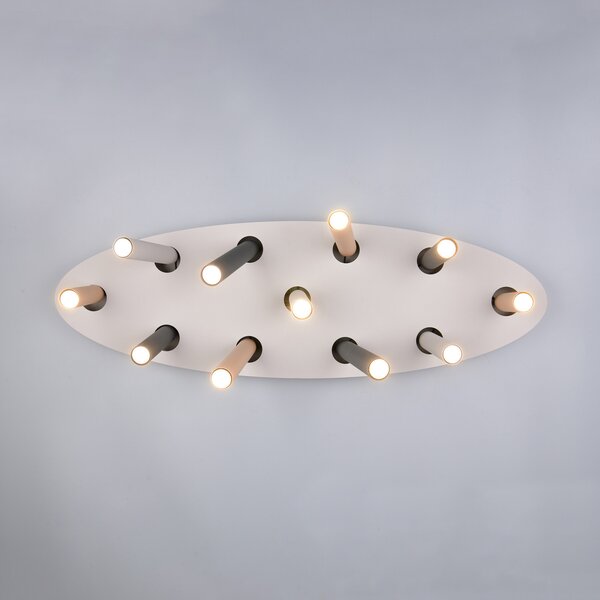 Trio Lighting Таванна лампа „Terloa“, цветна, дължина 110 см, метална, с 11 лампички., Многоцветен, Дневна/трапезария, Метал, Модерен