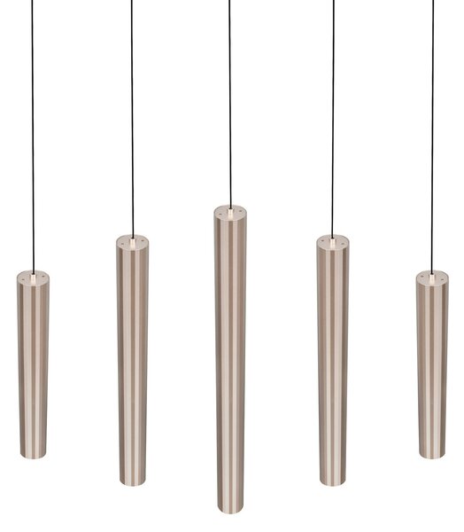 Trio Lighting LED висяща лампа „Аримато“, дължина 94 см, метал в кремав цвят, CCT, Бежов, Дневна/трапезария, Метал, Модерен