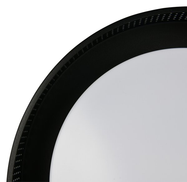 Trio Lighting LED таванна лампа „Filippo“, матово черно, Ø 33 см, метал, CCT, IP44, Затъмняване, Черен, Баня, Метал, Модерен
