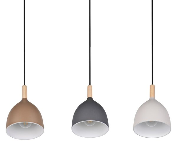 Trio Lighting Висяща лампа „Jerano“, дължина 90 см, цветна, метална, с 3 лампи., Затъмняване, Многоцветен, Дневна/трапезария, Метал, Модерен