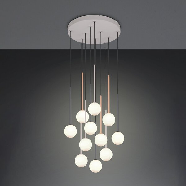 Trio Lighting Висяща лампа „Firano“, цветна, Ø 66 см, метал, 11-крилна, Многоцветен, Дневна/трапезария, Метал, Модерен