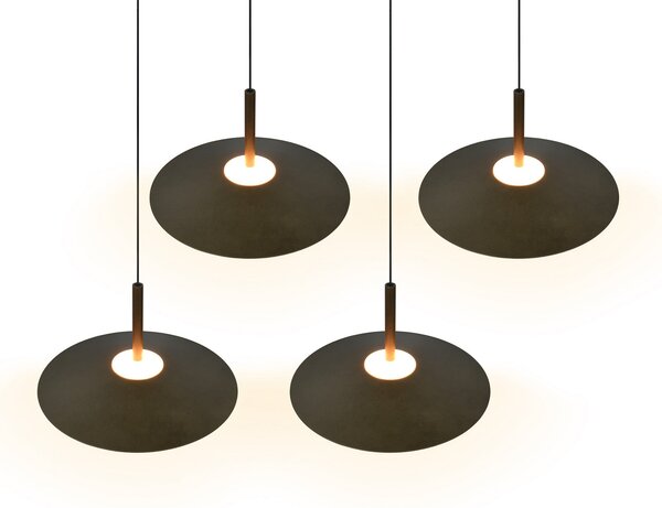 Trio Lighting LED висяща лампа Amalo в платинен цвят, дължина 146 см, CCT, 4-лампова, Затъмняване, Металик, Дневна/трапезария, Метал, Модерен
