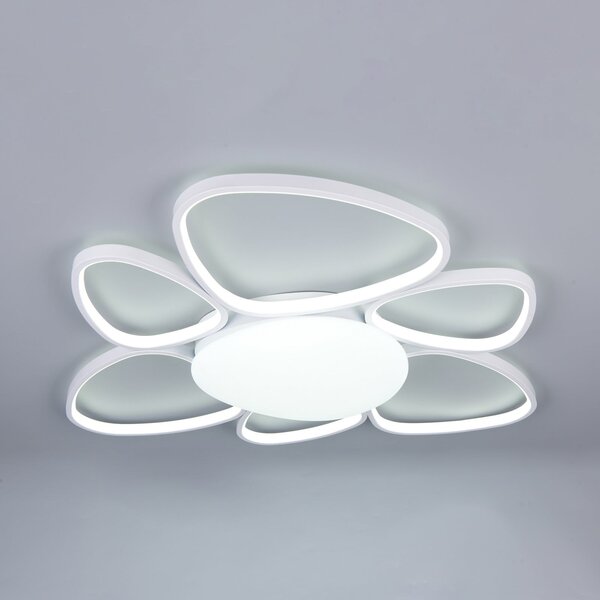 Trio Lighting LED таванна лампа „Amelio“, бяла, 85 см, CCT, дистанционно управление, Затъмняване, Бял, Дневна/трапезария, Пластмаса, Модерен