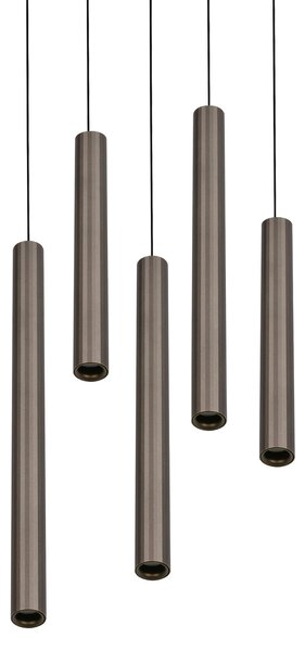 Trio Lighting LED висяща лампа „Arimato“, Ø 35 см, платинен цвят, метал, CCT, Металик, Дневна/трапезария, Метал, Модерен