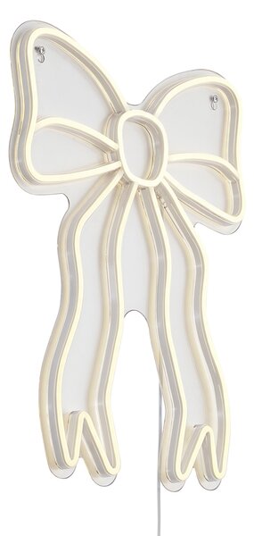 Неонова стенна лампа топло бяла с LED - Bow