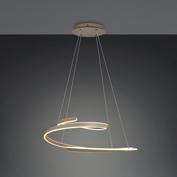 Trio Lighting LED висяща лампа „Арлингтън“, бежова, дължина 80 см, метал, CCT, Затъмняване, Бежов, Дневна/трапезария, Метал, Модерен