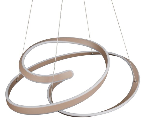 Trio Lighting LED висяща лампа „Арлингтън“, бежова, дължина 80 см, метал, CCT, Затъмняване, Бежов, Дневна/трапезария, Метал, Модерен