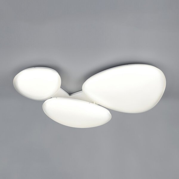 Trio Lighting LED таванна лампа Ozera, дължина 95 см, бяла, пластмаса, CCT, 3-лампова, Затъмняване, Бял, Дневна/трапезария, Пластмаса, Модерен