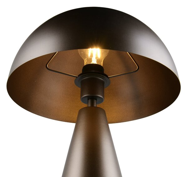 Trio Lighting Настолна лампа „Алфи“, платинен цвят, височина 43 см, метал, E27, Металик, Дневна/трапезария, Метал