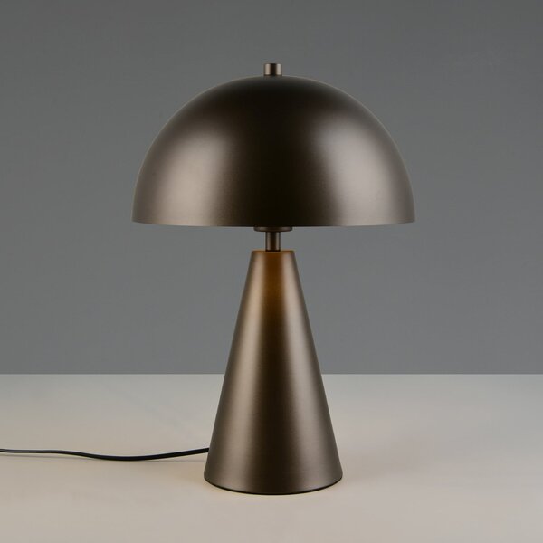 Trio Lighting Настолна лампа „Алфи“, платинен цвят, височина 43 см, метал, E27, Металик, Дневна/трапезария, Метал