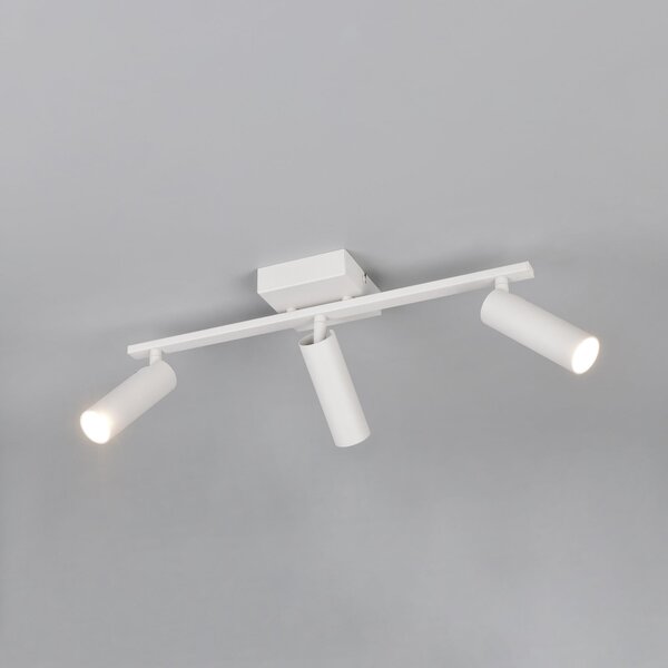 Trio Lighting Таванна лампа „Dara“, дължина 46 см, сива, метална, с 3 крила., Сив, Дневна/трапезария, Метал, Модерен