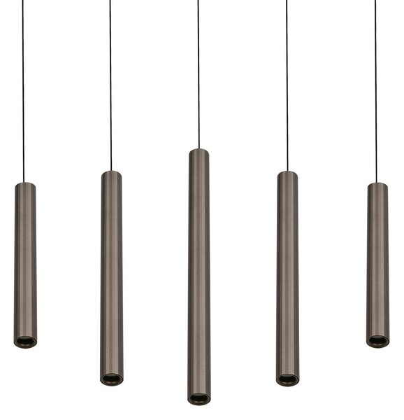 Trio Lighting LED висяща лампа „Аримато“, дължина 94 см, метал в платинен цвят, CCT, Металик, Дневна/трапезария, Метал, Модерен