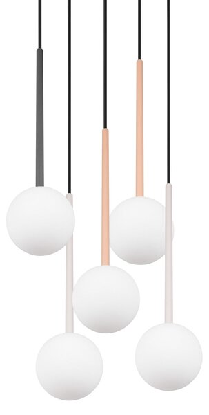 Trio Lighting Висяща лампа „Firano“, цветна, Ø 36 см, метал, с 5 крила., Многоцветен, Дневна/трапезария, Метал, Модерен