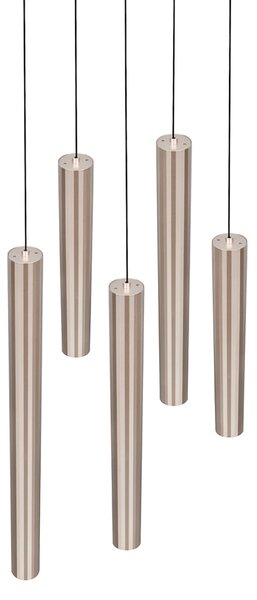 Trio Lighting LED висяща лампа „Аримато“, Ø 35 см, кремав цвят, метал, CCT, Бежов, Дневна/трапезария, Метал, Модерен