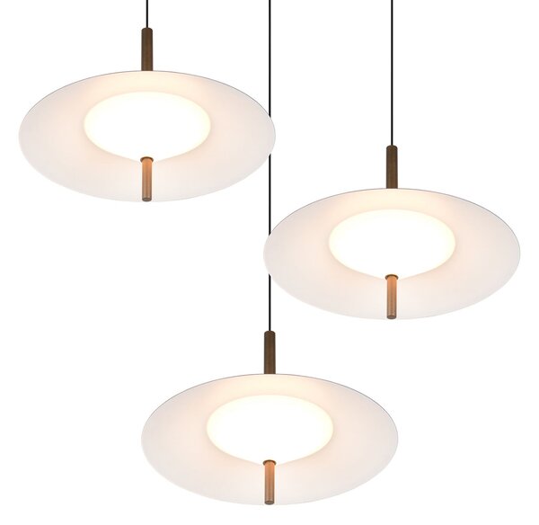 Trio Lighting LED висяща лампа „Amalo“ в платинен цвят, Ø 67 см, метал, CCT, 3-лампова, Затъмняване, Металик, Дневна/трапезария, Метал, Модерен