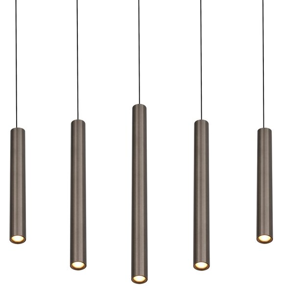 Trio Lighting LED висяща лампа „Аримато“, дължина 94 см, метал в платинен цвят, CCT, Металик, Дневна/трапезария, Метал, Модерен