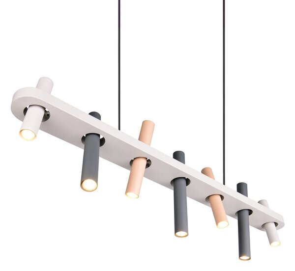 Trio Lighting Висяща лампа „Terloa“, цветна, дължина 115 см, метална, със 7 лампи, Многоцветен, Дневна/трапезария, Метал, Модерен