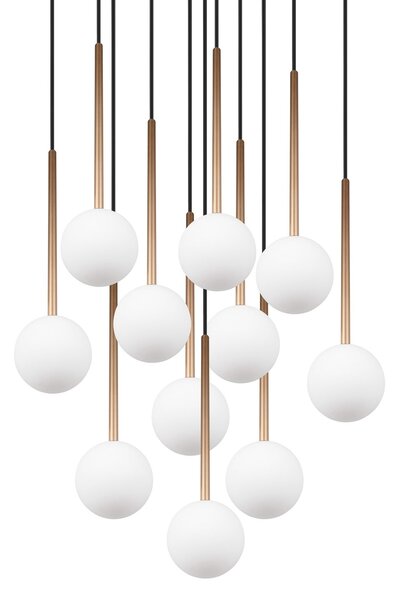 Trio Lighting Висяща лампа „Firano“, златист цвят, Ø 66 см, метал, 11-лъчева, Злато / месинг, Дневна/трапезария, Метал, Модерен