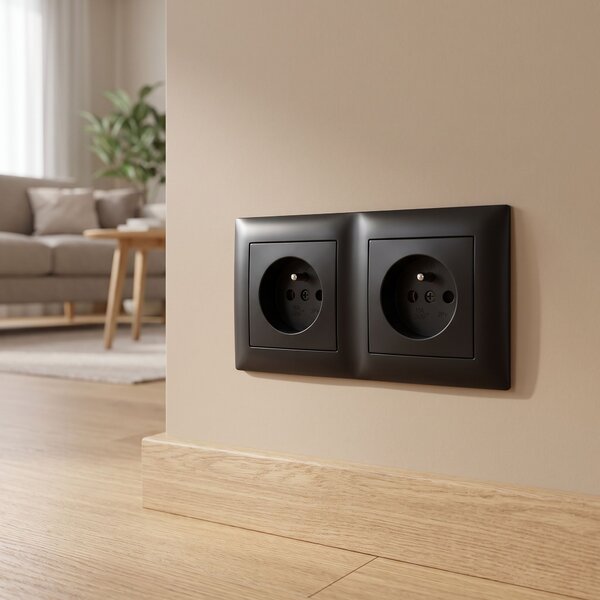 Двойна рамка за контакти OSTE JNH014-2F Black