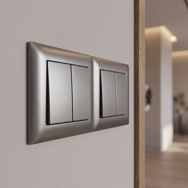 Двойна рамка за контакти OSTE JNH014-2F Grey