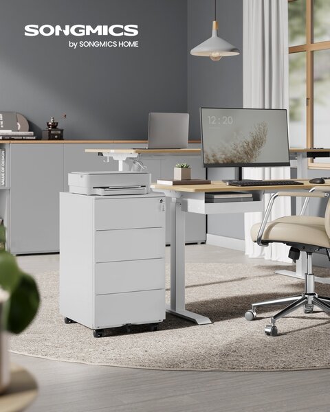 Шкаф за бюро Fiset White Songmics 39x45x69,4 cm