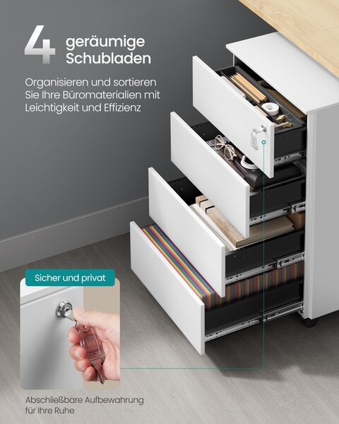Шкаф за бюро Fiset White Songmics 39x45x69,4 cm