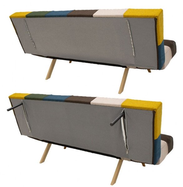 3-местен разтегателен диван Freddo многоцветна тъкан 182x81x84 cm