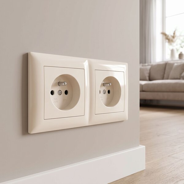 Двойна рамка за контакти OSTE JNH014-2F Beige