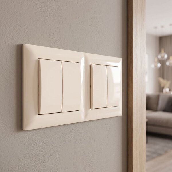 Двойна рамка за контакти OSTE JNH014-2F Beige