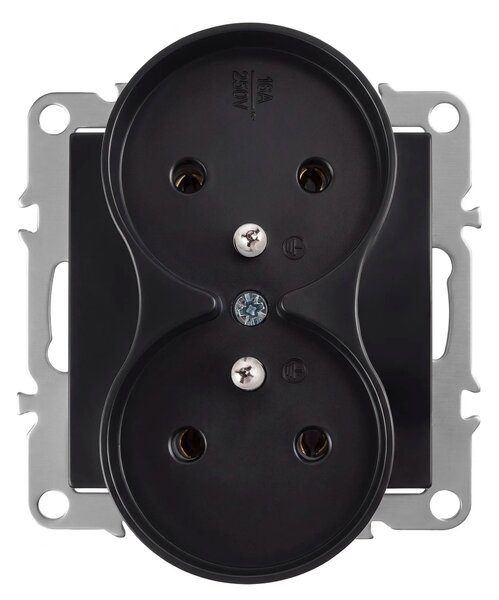 Двоен контакт със заземяване OSTE JNH002-G Black